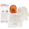 Cpr Orange Beltloop Keychain Backpack With Faceshield, Gloves, And Cleansing Wipes