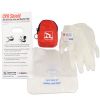 Cpr Red Beltloop Keychain Backpack With Faceshield, Gloves, And Cleansing Wipes
