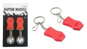 2-Piece Plastic Raptor Whistle With Key Chain & Zipper Ring (115 Db)
