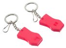 2-Piece Plastic Raptor Whistle With Key Chain & Zipper Ring (115 Db)